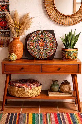 VINTAGE AZTEC CALENDAR VOLCANIC ROCK