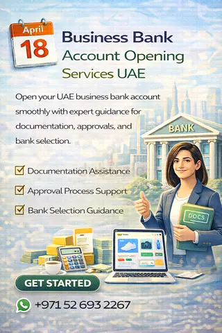 Open your UAE business bank account with expert support. We assist with documentation, approval