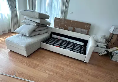 Ikea Gronlid L Shape sofa bed with storage space