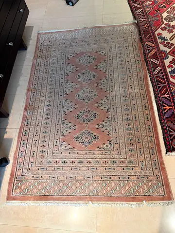 Handmade Geometric Rose silk carpet
