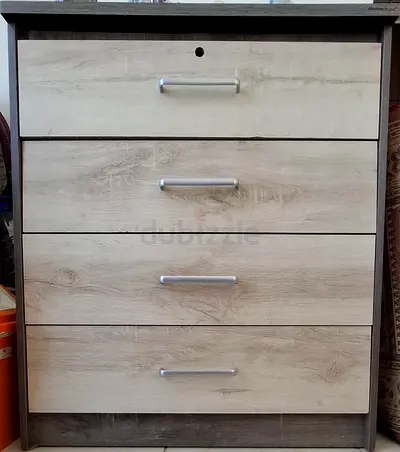 Grey Wooden 4-Drawer Chest