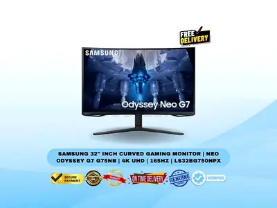 Samsung 32 Inch Curved Gaming Monitor | Neo Odyssey G7 G75NB | 165Hz | 4K | LS32BG750NPX