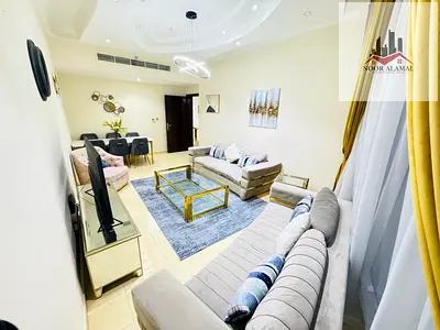 Sharjah Al Khan, a room, a hall, a kitchen, and two bathrooms, furnished, first inhabitant, for owners of luxury, lake view, excellent building, price