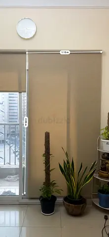 Beige Roller Blind - 1.15m Width, Light-Filtering (2 pcs)