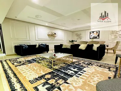 Sharjah, Al Khan, second owner, furnished hotel-style apartment: one bedroom, living room, kitchen, and two bathrooms. Direct lake view. 🔥🔥 Price: 7
