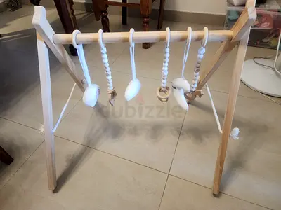 Wooden Baby Play Gym with Hanging Toys