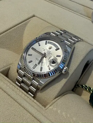 Rolex Day-Date Platinum with Diamond Baguette Dial - New and Unworn