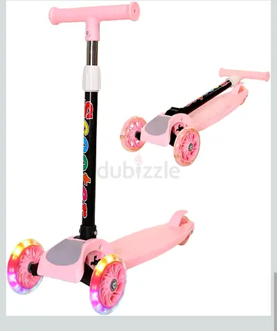 Pink 3-Wheel LED Kids Scooter