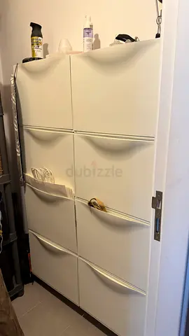 Large plastic shoe racks - spacious storage - excellent condition