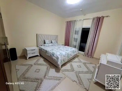 شقة فخمة غرفة وصالة ( اول ساكن ) مفروشة فرش جديد - للايجار  فى  عجمان - الجرف2 - ابراج الياسمين - مقابل سيتى سنترعجمان