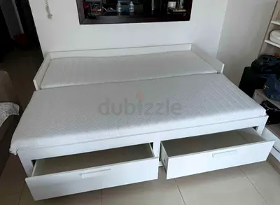 l brimness  Day bed with 2 storage drawers underneath and with 2 IKEA mattresses is availabl