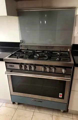 New Italy Glemgas Oven Fan 5 Burner Full Gas Cooker Range Size 90×60 cm