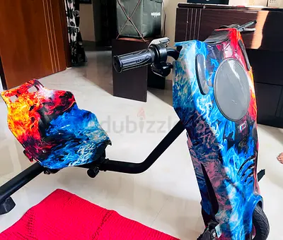 Electric Drift Trike / Drift Kart with Colorful Flame Wrap