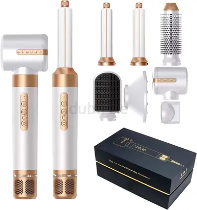 2-in-1 Cordless Hair Dryer  Styler Set with Multiple Attachments (White  Rose Gold)