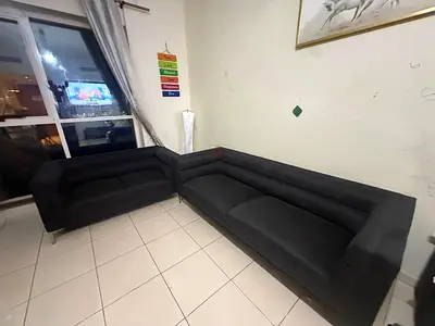 Sofa from HOME CENTRE: Modern Black Sofafoam Microfiber Set 3+2 seater, Very soft (Home Centre)