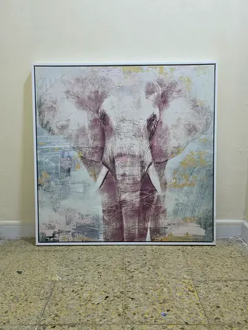 Large Framed Abstract Elephant Wall Art