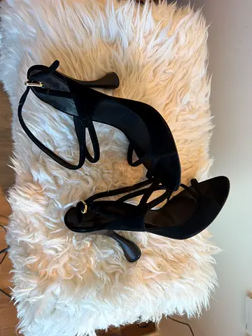 Black Strappy Heeled Sandals - Size 36, Good Condition, Donnakaran Collection