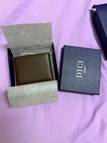 Brown DICI Milano Leather Mens Bifold Wallet – New in Box