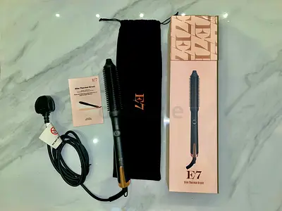 E7 Slim Thermal Brush Hair Styler — Used once, Excellent Condition, Warranty  Receipt Included