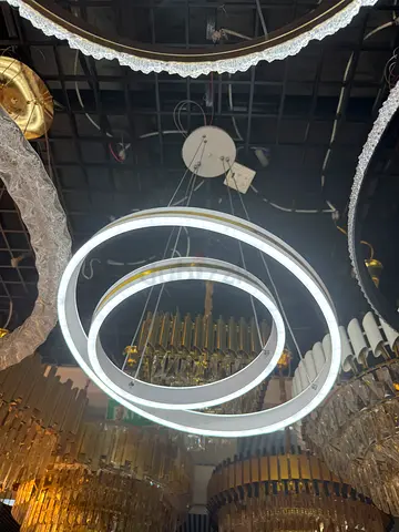 Modern LED Circular Ring Chandelier - Double Ring Ceiling Light