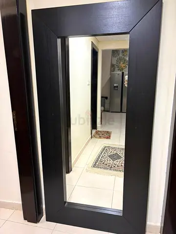 Large Full-Length Black Framed Wall Mirror