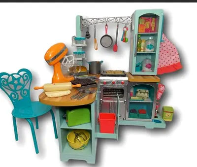 American girl Kids Play Kitchen Set with Accessories and Chair