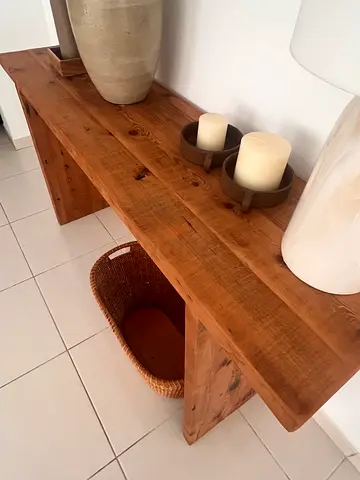 Solid Wood Console Table / Entry Bench - Rustic Finish