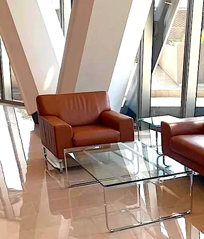 WALTER KNOLL Morgan 465 Armchair in brown genuine Italian leather designer luxury H80 W83 D80cm