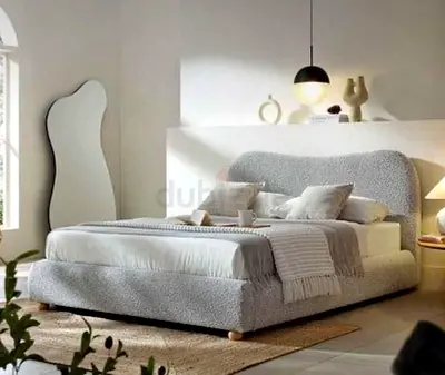 King Size Brand New Fully Customisable Boucle Fabric Bedframe,Hydraulic Optional