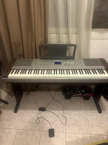 Yamaha Portable Keyboard with Stand and Sustain Pedal - Good Condition