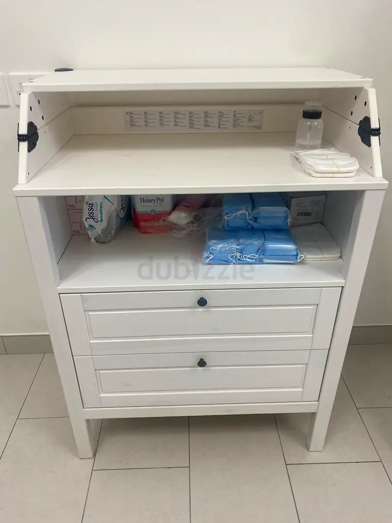 IKEA Wooden Baby Changing Table Storage Dresser (White) | dubizzle Dubai IKEA Wooden Baby Changing Table Storage Dresser (White) | dubizzle Dubai
