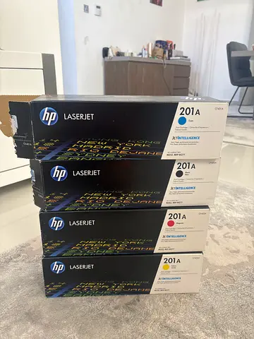 Set of 4 HP 201A LaserJet Toner Cartridges (Black, Cyan, Magenta, Yellow) - New/Sealed