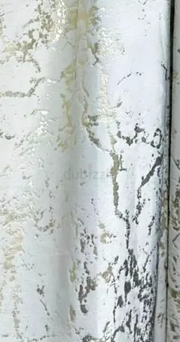 Silver Metallic Textured Curtains - Pair (Modern Pattern)