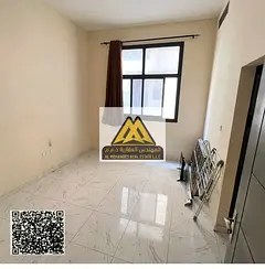Studio for rent in Al Jurf 3, Ajman. Second tenant, new building, semi-separate kitchen and central