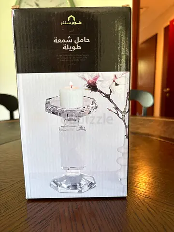 Crystal Glass Candle Holder — New in Box