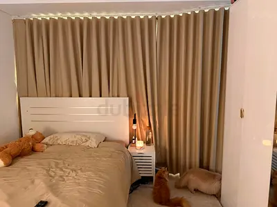 Beige blackout curtains - full-length, ready to hang