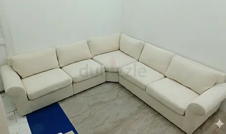 Top quality pottery barn beige color corner sofa