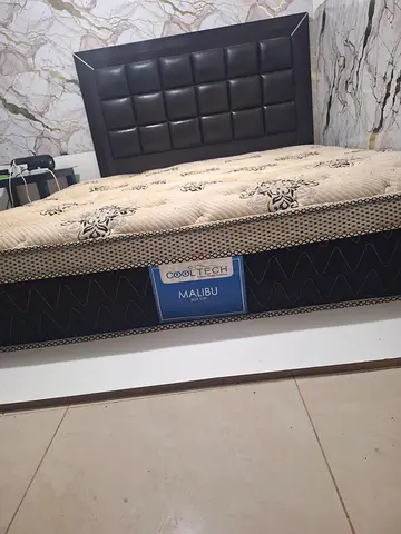 King size CoolTech Malibu mattress with headboard and base. Available on 25th April 2026