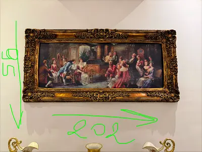 Framed Vintage-Style Classical Scene Oil Painting (Large)