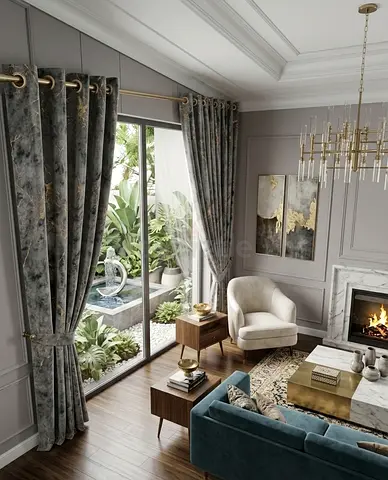 Grey Velvet Grommet Curtains - Pair, Heavy Drapes with Tiebacks