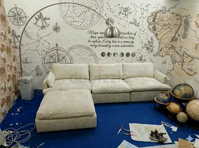 Beige color feather 🪶 filled modular sofa