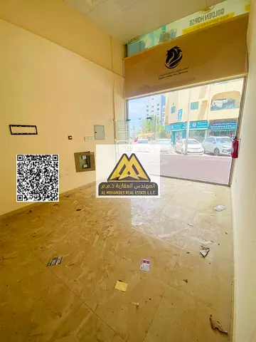 محل للإيجار في النخيل 1 – عجمان، صف ثاني من كورنيش عجمان، بموقع حيوي ومميز يضمن حركة عملاء مستمرة، مناسب لمختلف الأنشطة التجارية.