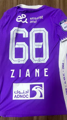 Match-worn Al Ain Purple Football Jersey with Number 00 (Ziane)