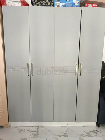 4-door Wardrobe / Armoire - Light Grey, Good Condition