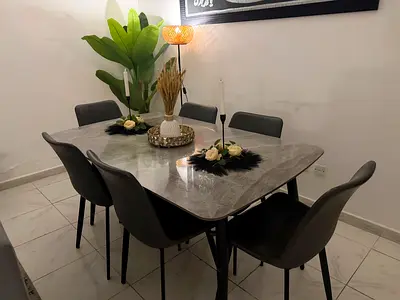 Dining table without chairs
