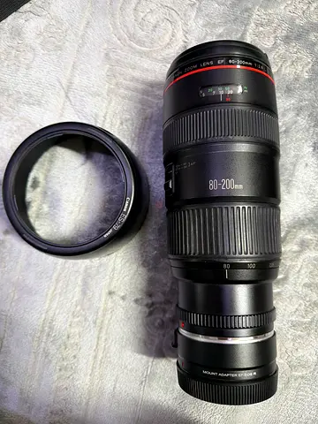 Canon 80-200mm f/4.5-5.6 Telephoto Zoom Lens with Hood and Adapter