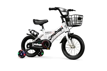 Kids cycle with Training Wheels, Front Basket and LED Light-Up Wheels (12-18 inch)