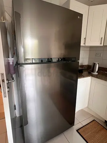Stainless Steel Double Door Refrigerator - Excellent Condition
