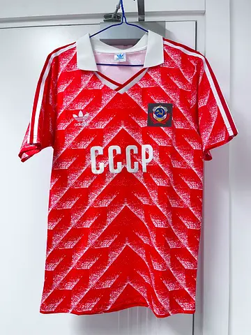 Vintage Adidas  Red Football Jersey  - Size S