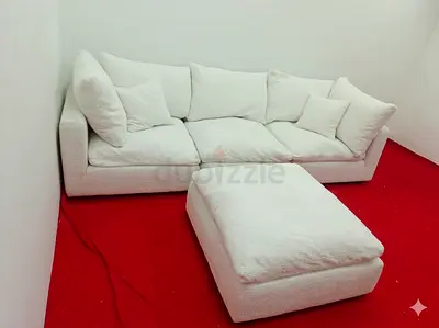 Boucle fabric marina home cloud modular sofa with ottoman